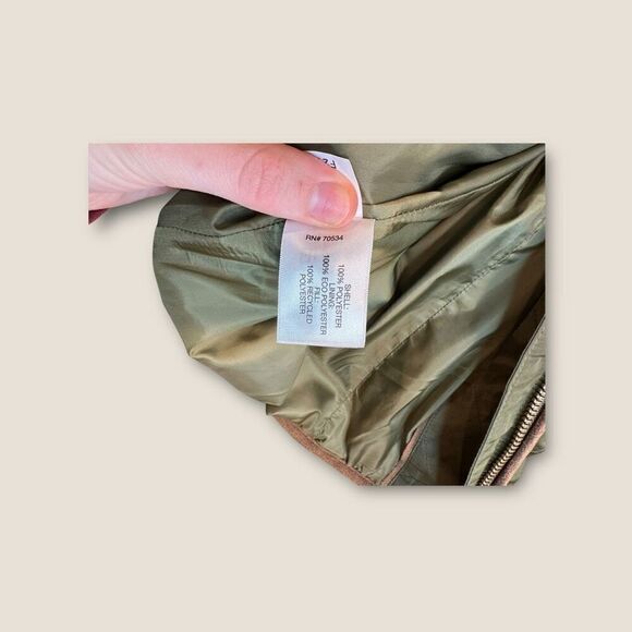 Orvis Women’s Long Quilted Winter Coat Size Large Army Green - Picture 6 of 6